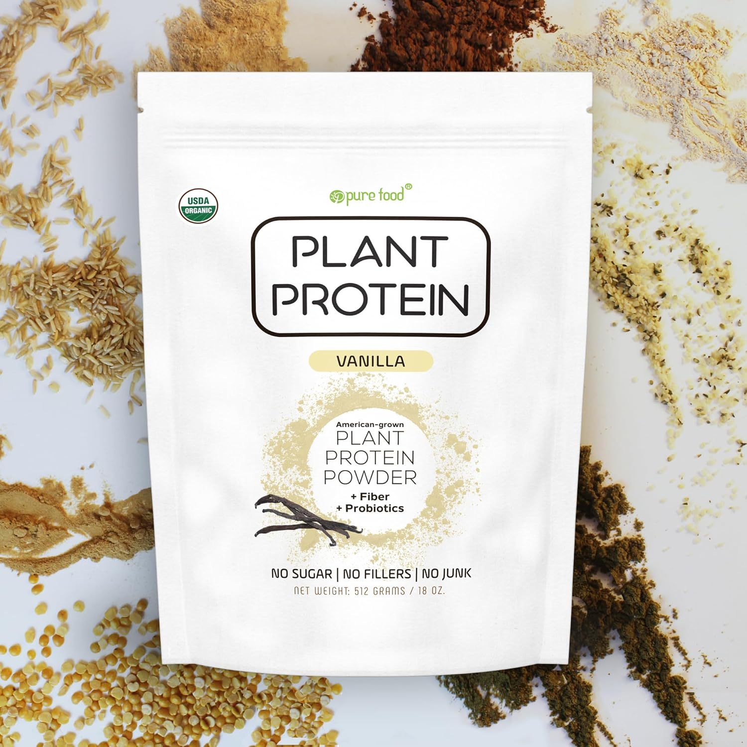 Plant Based Protein Powder: Vanilla - 512g Pouch