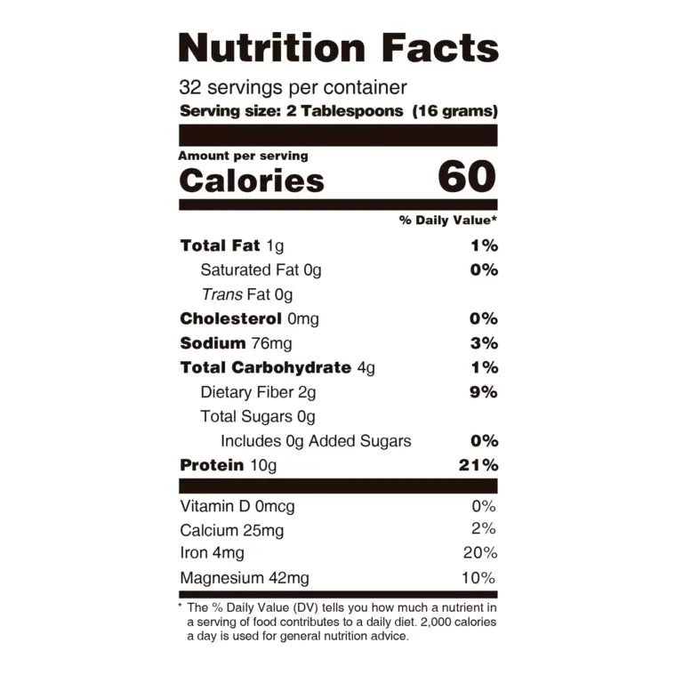 Plant Based Protein Powder: Raw Cacao - 512g Pouch