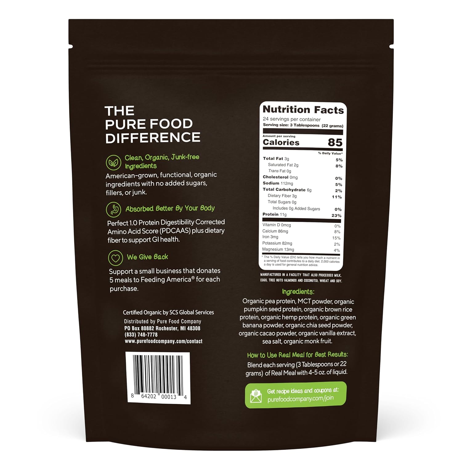 Real Meal Replacement Powder: Chocolate - 530 Gram Pouch